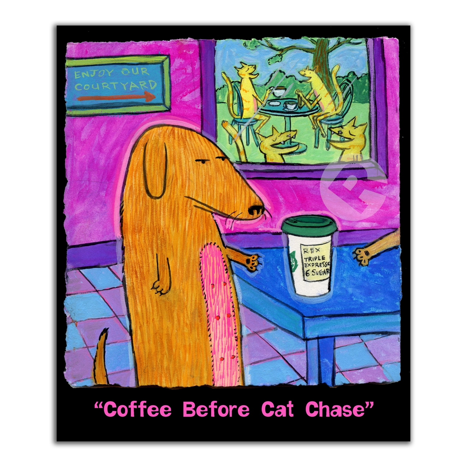 Coffee Before Cat Chase Original