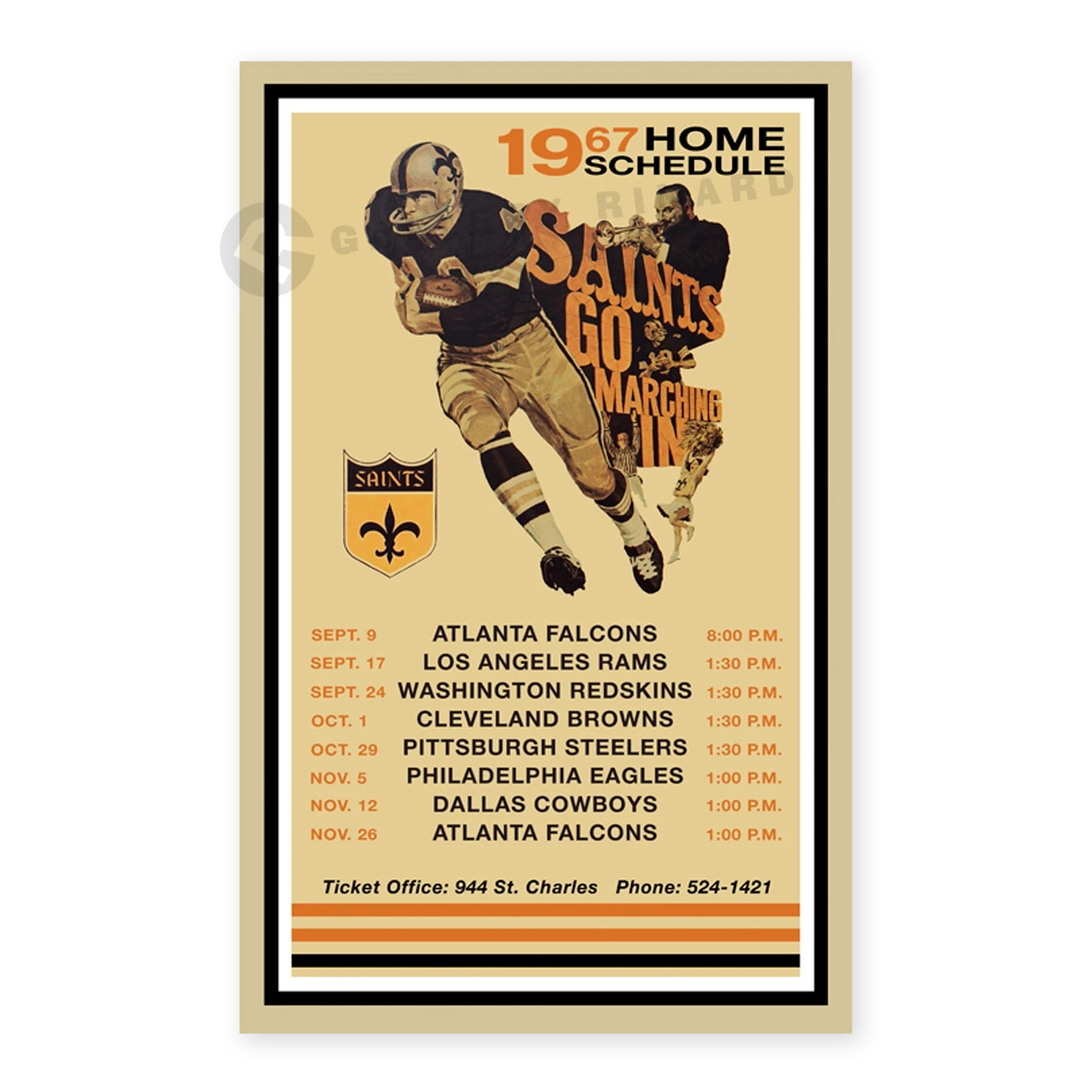 Saints Home Schedule 1967