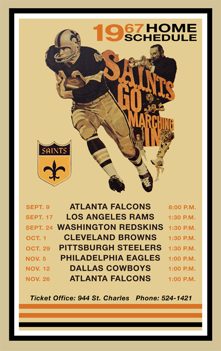 Saints Home Schedule 1967