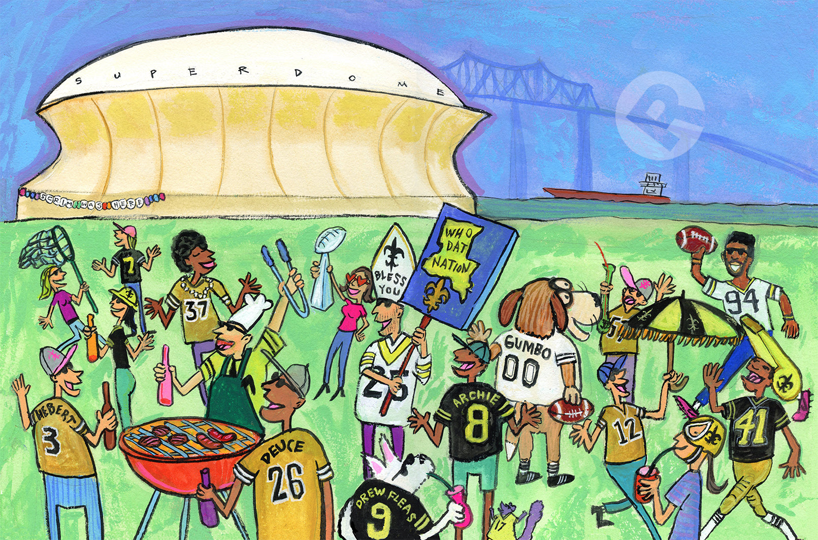 Scrim: Superdome illustration original