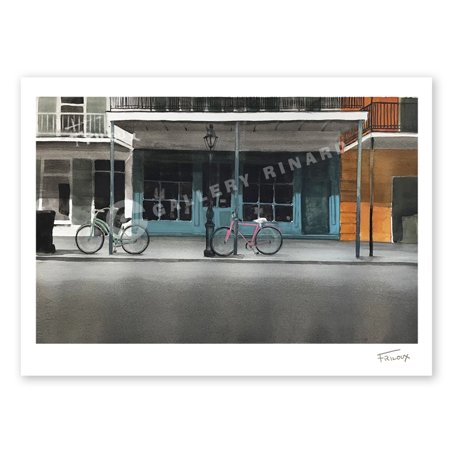 Blue Building and Bikes by Sean Friloux