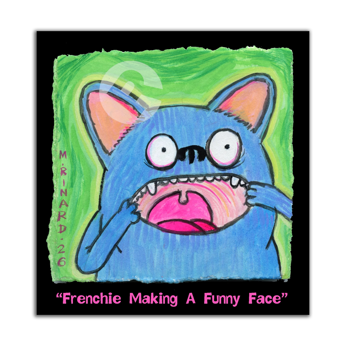 Frenchie Making A Funny Face Original