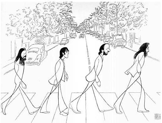Abbey Road by Al Hirschfeld