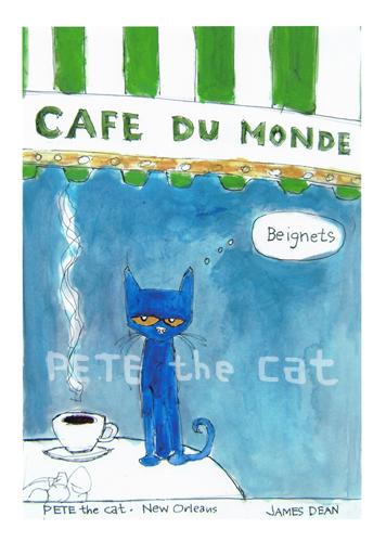 Pete Cafe Du Monde Blue Bkgd