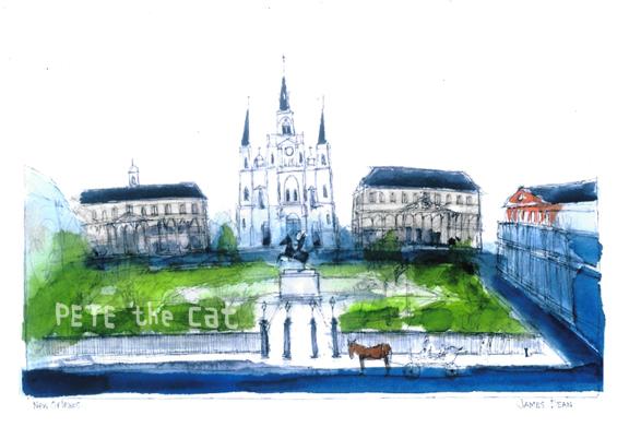 Pete the Cat in Jackson Square Horizontal II